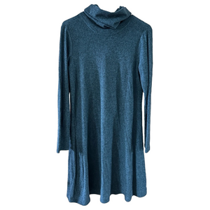 For the Republic Gray Heather Ribbed Turtleneck Dress Small